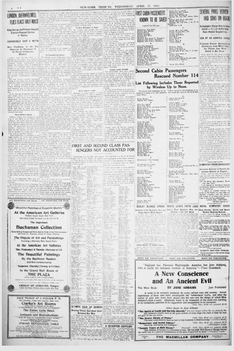 New-York Tribune du 17/04/1912
